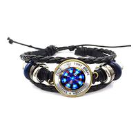 ZUWEI WU Arc Heart Reactor Iron Man Bracelet en Cuir Tony Stark (Argent)