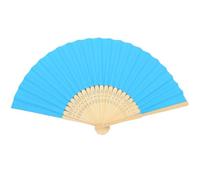 ZUWIJEQ 1 pcs Éventail Pliant Chinois Portable à Main, Eventails en Papier Bleu lac, éventails pliants en bambou faits à la main, Ventilateur de Poche pour Décoration, cadeau de mariage, fête, maison