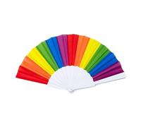 ZUWIJEQ 1 pcs Éventail Pride Gay Pride - Éventail arc-en-ciel, Éventail Pliant Arc-en-Ciel, Éventail à main - Pour rafraîchir l'été - Pour la plage, les mariages, le carnaval - Arc-en-ciel