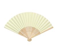 ZUWIJEQ 1x Éventail Pliant Chinois Portable à Main, Eventails en Papier Jaune clair, éventails pliants en bambou faits à la main, Ventilateur de Poche pour Décoration, cadeau de mariage, fête, maison