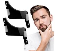 ZUWIJEQ Peigne barbe homme, 2 pièces Beard Shaping Template Tool & Comb, Peigne Sculptant Barbe Taillee Et Entretenue, Barber Tools Pochoir à Barbe,Accessoire de Guide de Rasage pour Contour Barbe