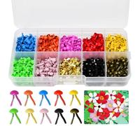 Zuxbolf 1000 Pièces Mini Brads 4,5 x 8 mm Attache Parisienne Scrapbooking Colorée Attache Ronde Metal Attache Parisienne Mini pour Scrapbooking, Fabrication Artisanale
