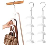 Zuxbolf 2 Pièces Rangement Sac à Main, Support de Sac à Main Rotatif à 360 Degrés Porte Cravate et Ceinture Cintre Foulard Cintre à Echarpe pour Sac fourre-Tout, Sacs Main, Echarpes, Ceintures