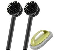 Zuxbolf 2PCS Brosse Vaisselle Cuisine, Brosse de Nettoyage pour Vaisselle avec Un Éponge à Vaisselle avec Manche Brosse pour Ustensiles Brosse Vaisselle Antibactérien pour Cuisine et Salle de Bain