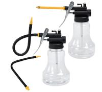 Zuxbolf 2PCS Pompe À Huile Manuelle 350ml, Pompe à Huile Moteur Transparente à Haute Pression Bidon de Graissage Distributeur Lubrifiant Bec Droit pour l'entretien des Voitures, Moteurs et Machines