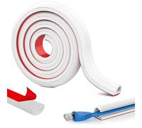Zuxbolf 4 Mètres Goulotte Passe Cables Auto-adhésif, Goulotte de Câble en PVC Souple Cache Cable TV Mural Protection de Câbles de Sol pour Bureau Cache Cable Sol Flexible pour Protection
