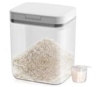 Zuxbolf Boite Hermetique Alimentaire Plastique 5.5L, Boite de Rangement Cuisine avec Couvercle, Boite Farine Hermetique avec 1 Tasse à Mesurer de 160 ml pour Farine, Riz, Céréales