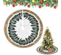 Zuxbolf Jupe de Sapin de Noël, 122 cm Cache Pied de Sapin de Noel Ronde, Christmas Tree Skirt, Tapis de Sapin de Noël pour Décoration