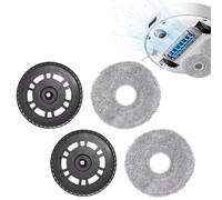 Zuxbolf Lot de 2 Chiffons de Nettoyage avec Support de Rechange Compatibles avec Dreame l10s Pro Ultra Heat/L10s Ultra gen 2/L20 Ultra/L40 Ultra/X40 Ultra/X40 Ultra/X30 Ultra/Mova E30 Ultra