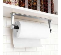 Zuxbolf Porte Essuie-Tout Mural, Supports pour Papier Essuie-Tout en Dérouleur Porte Sopalin Support Sopalin sans Perçage avec Autocollant et Vis pour Cuisine, Salle de Bain, Salon