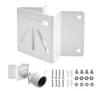 Zuxbolf Support d'Angle Extérieur en Fer pour Caméra Fixation Camera Exterieur Angle Supports Muraux pour Caméra d'Extérieur Universel avec Accessoires de Montage (Blanc)