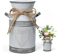 Zuxbolf Vase Vintage à Fleurs en Métal, Vase Shabby Chic