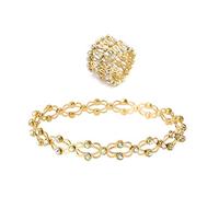 ZUXOCY Fashion Extensible Twist Pliable 2 en 1 Rétractable Creative Anneaux Télescopique Juif Mid Fing, Gold-color, Comme décrit, Comme décrit