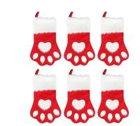 ZUXWUX Chaussette de Noël à Suspendre avec Patte d'animal Compagnie | Motif cousu avec empreinte de patte, cavité intérieure spacieuse, boucle à crochet renforcée.