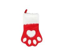 ZUXWUX Chaussette de Noël à Suspendre avec Patte d'animal Compagnie | Motif cousu avec empreinte de patte, cavité intérieure spacieuse, boucle à crochet renforcée.