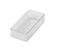 ZUXWUX Organisateur de tiroir Conteneur papeterie rectangulaire | Conception modulaire empilable, surface facile à nettoyer, utilisation sur bureau/étagère/vanité.