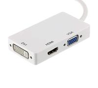 Zuya Mini DisplayPort DP Thunderbolt vers DVI VGA HDMI Compatible câble Adaptateur 3 en 1 pour iMac Mac Mini Pro Air Book vers Moniteur TV