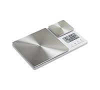 zuyes KitchenAid KQ909 Balance numérique avec deux plates-formes, capacité de 5 kg et précision 473 ml, blanche avec acier inoxydable