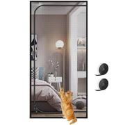 ZUYINBULUO Moustiquaire for Porte De Balcon, Moustiquaire Épaisse for Chat, Fermeture Éclair Double Face for Empêcher Les Chiots Et Les Chats De Sortir De La Maison.(80x210cm)