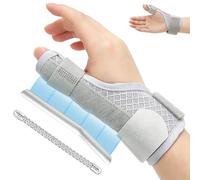 ZUYIST Attelle de Pouce à Compression Réversible, Orthèse de Doigt Réglable avec Plaques en Aluminium pour l'Arthrite, Tendinite, Canal Carpien et Entorse