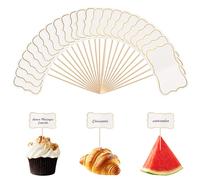 ZUYIST Lot de 56 panneaux de buffet, cure-dents blancs, drapeaux, marqueurs à fromage, drapeaux à étiqueter pour tous les types d'événements, fêtes, gâteaux, aliments, cupcakes, muffins