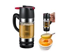 Zuzer Distributeur de Miel en Verre Anti-goutte,300ml Pot de Miel avec Poignée,Distributeur de Sirop pour Miel Sirop Sauce Soja