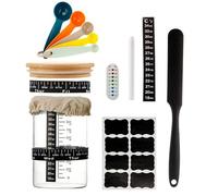 Zuzer Kit Levain pour Pain 13PCS 1000ml Bocal de Fermentation Kit de Démarrage pour Levain,Bocal pour Levain avec Accessoires