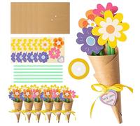Zuzer Lot de 6 Kits de Bricolage Bouquets de Fleurs en Papier, Création de Cartes de Félicitations DIY pour Toute la Famille, Cadeau Fête des Mères Anniversaire