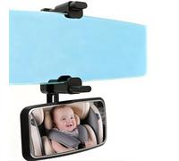 Zuzer Miroir Voiture Bébé, Rétroviseur 360° Rotatif Large Angle avec Clip Réglable, Compatible Tous Sièges Auto & Nacelles, Miroir Sécurité Antichoc 13x6,3 cm
