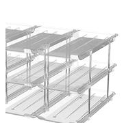 Zuzer Porte Bouteilles 3 Étages pour Frigo, Casier à Bouteilles Transparent, Range Bouteille Frigo, Porte Bouteille Plastique pour Placard et Cellier 44.6x33.9x24 cm