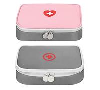 Zuzer Trousse de Secours Vide,2PCS Trousse de Premiers Secours Voiture Voyage Premiers Secours First Aid Kit Secours Vide Sac d'urgence Médicale Boîte Médicale pour Maison Voyages Camping,14x4x11cm