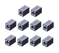 ZUZONG Lot de 10 coupleurs Ethernet RJ45 de 10 Go, coupleur de ligne 10 Gbit/s pour câble Ethernet Cat8/Cat7/Cat6a/Cat6/Cat5e/Cat5 pour modem PC routeur PS5 Xbox femelle vers femelle
