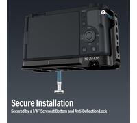 Zv-E10 Cage Avec Poignée En Silicone Pour Sony Zv-E10 Avec Plaque De Dégagement Rapide Intégrée Pour Arca-Swiss, Chaussures Froides, Filetage 1/4"" Et Filetage De Localisation Arri 3/8""[Z3529]