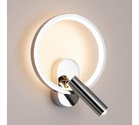 ZVALIEVYE Applique Murale À Led, Lampe de Chevet, Lampe de Lecture, Appliques Câblées Réglables, Lampe Murale Moderne À Anneau Avec Projecteur, Luminaires Muraux 11 W Pour Salon, Chambre À Coucher/Chr