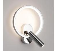 ZVALIEVYE Applique Murale À Led, Lampe de Chevet, Lampe de Lecture, Appliques Câblées Réglables, Lampe Murale Moderne À Anneau Avec Projecteur, Luminaires Muraux 11 W Pour Salon, Chambre À Coucher/Chr
