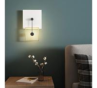 ZVALIEVYE Applique Murale Carrée Créative 9 W, Applique Murale Ronde Minimaliste Moderne 10 W, Applique Murale de Luxe, Luminaire Décoratif Pour Chambre À Coucher, Chevet, Escalier, Allée, Intensité V