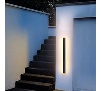 ZVALIEVYE Applique Murale D'Extérieur À Led Linéaire de 15,7 Pouces, Lampe Murale Noire Pour Porche, Éclairage Extérieur Rectangulaire Étanche Ip65, Lanterne de Jardin, Appliques, Luminaire/Éclairage