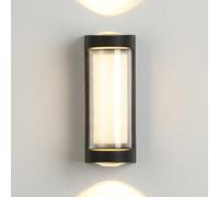 ZVALIEVYE Applique Murale Extérieure À Led Étanche Ip65, Applique Murale Haut Et Bas, Applique Murale Extérieure, Luminaires Muraux Modernes Pour Porche, Patio, Garage, Jardin, Entrée/Noir3000K/9,5 Cm