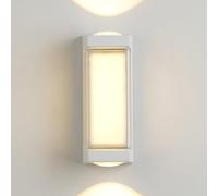 ZVALIEVYE Applique Murale Extérieure À Led, Lampe de Porche Carrée, Appliques Murales Modernes Câblées, Éclairage Mural Ip65, Lampes Murales Extérieures Étanches Pour Couloir, Escaliers, Jardin/Blanc