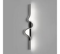 ZVALIEVYE Applique Murale Linéaire À Led, Éclairage Mural Minimaliste Noir, Lampe Murale En Forme de Vague, Applique Murale D'Intérieur, Appliques Murales Modernes Pour Salon, Couloir, Escalier, Entré