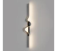 ZVALIEVYE Applique Murale Linéaire À Led, Éclairage Mural Minimaliste Noir, Lampe Murale En Forme de Vague, Applique Murale D'Intérieur, Appliques Murales Modernes Pour Salon, Couloir, Escalier, Entré