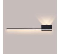 ZVALIEVYE Applique Murale Linéaire À Led, Lampe Murale Moderne À Longue Bande, Applique Murale Minimaliste, Luminaire Mural Pour Salon, Chambre À Coucher, Chevet, Lave-Mur Intérieur/Noir3000K/80Cm