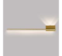 ZVALIEVYE Applique Murale Linéaire À Led, Lampe Murale Moderne À Longue Bande, Applique Murale Minimaliste, Luminaire Mural Pour Salon, Chambre À Coucher, Chevet, Lave-Mur Intérieur/Or 4000K/120 Cm