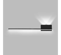 ZVALIEVYE Applique Murale Linéaire À Led, Lampe Murale Moderne À Longue Bande, Applique Murale Minimaliste, Luminaire Mural Pour Salon, Chambre À Coucher, Chevet, Lave-Mur Intérieur/Noir6000K/60 Cm