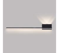 ZVALIEVYE Applique Murale Linéaire À Led, Lampe Murale Moderne À Longue Bande, Applique Murale Minimaliste, Luminaire Mural Pour Salon, Chambre À Coucher, Chevet, Lave-Mur Intérieur/Noir4000K/100 Cm
