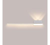 ZVALIEVYE Applique Murale Linéaire À Led, Lampe Murale Moderne À Longue Bande, Applique Murale Minimaliste, Luminaire Mural Pour Salon, Chambre À Coucher, Chevet, Lave-Mur Intérieur/Blanc 3000K/60 Cm