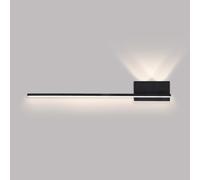 ZVALIEVYE Applique Murale Linéaire À Led, Lampe Murale Moderne À Longue Bande, Applique Murale Minimaliste, Luminaire Mural Pour Salon, Chambre À Coucher, Chevet, Lave-Mur Intérieur/Noir4000K/60 Cm