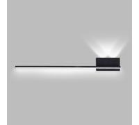 ZVALIEVYE Applique Murale Linéaire À Led, Lampe Murale Moderne À Longue Bande, Applique Murale Minimaliste, Luminaire Mural Pour Salon, Chambre À Coucher, Chevet, Lave-Mur Intérieur/Noir6000K/80Cm