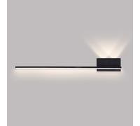 ZVALIEVYE Applique Murale Linéaire À Led, Lampe Murale Moderne À Longue Bande, Applique Murale Minimaliste, Luminaire Mural Pour Salon, Chambre À Coucher, Chevet, Lave-Mur Intérieur/Noir4000K/80Cm