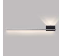 ZVALIEVYE Applique Murale Linéaire À Led, Lampe Murale Moderne À Longue Bande, Applique Murale Minimaliste, Luminaire Mural Pour Salon, Chambre À Coucher, Chevet, Lave-Mur Intérieur/Noir4000K/120 Cm